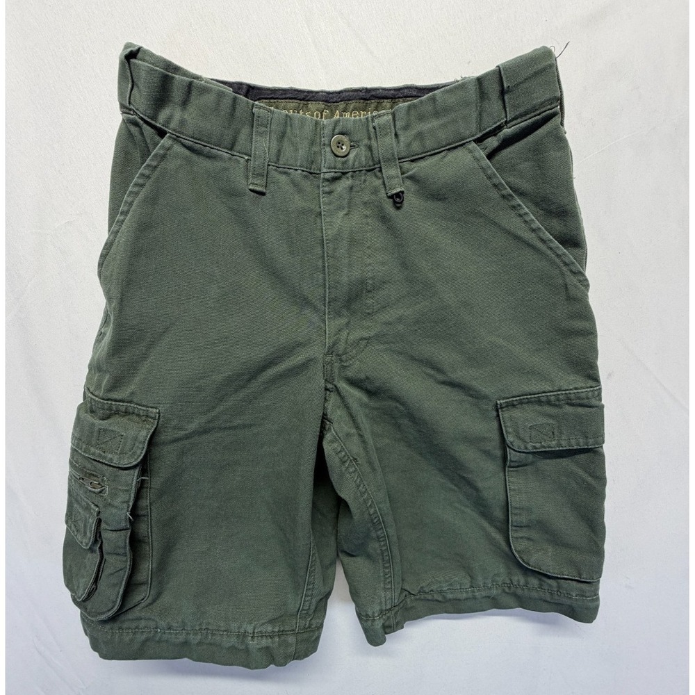 Boy‎ Scouts of America Cargo Shorts Youth 10 Olive Green Cotton Utility Pockets
